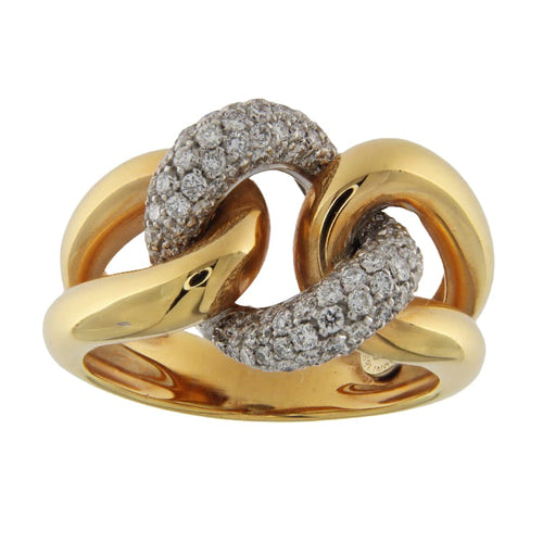 Bague Guidetti - Bague à entrelacs en or rose et blanc avec diamants 58 Facettes G3750