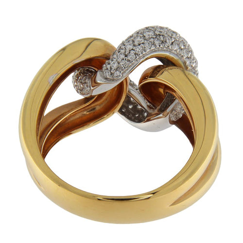 Bague Guidetti - Bague à entrelacs en or rose et blanc avec diamants 58 Facettes G3750