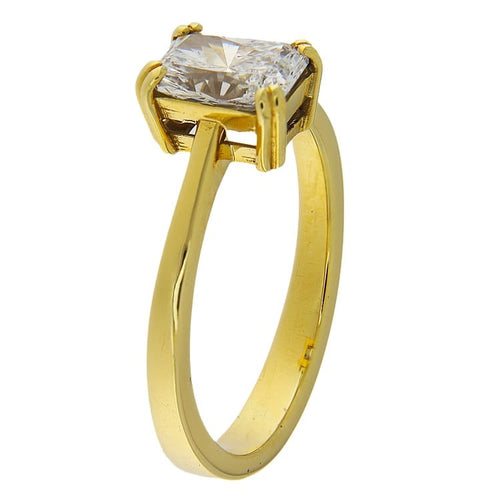 Bague 54 Solitario - Bague en or jaune avec diamant taille Radiant 58 Facettes G3728