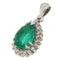 Pendentif Guidetti - Ciondolo en or blanc avec émeraude et diamants 58 Facettes G3575