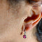 Boucles d'oreilles Guidetti - Boucles d'oreilles pendantes en or blanc, rubis et diamants 58 Facettes G3573