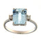 Bague 54 Guidetti - Bague en or blanc avec aigue-marine et diamants 58 Facettes G3692