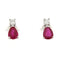 Boucles d'oreilles Guidetti - Boucles d'oreilles à lobo en or blanc rubis et diamants 58 Facettes G3574