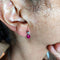 Boucles d'oreilles Guidetti - Boucles d'oreilles à lobo en or blanc rubis et diamants 58 Facettes G3574