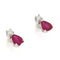 Boucles d'oreilles Guidetti - Boucles d'oreilles à lobo en or blanc rubis et diamants 58 Facettes G3574