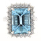 Bague Guidetti - Bague en or blanc avec aigue-marine et diamants 58 Facettes G3538