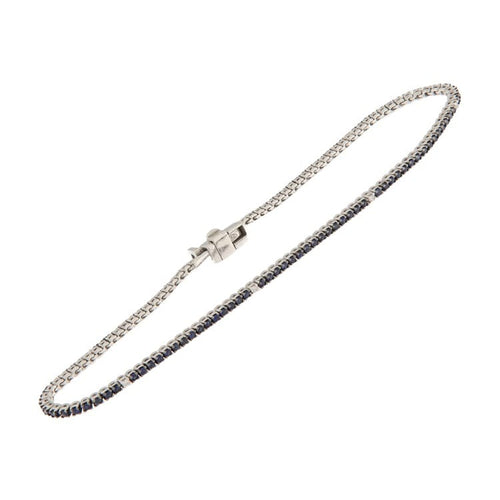 Bracelet Guidetti - Bracelet tennis en or blanc aux saphirs et diamants 58 Facettes G3326
