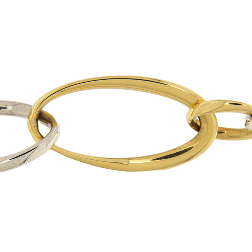 Bracelet Guidetti - Bracelet à mailles ovales en or blanc et jaune 58 Facettes G3319