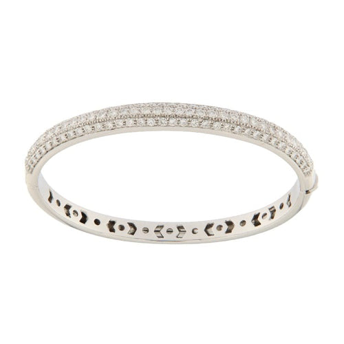 Bracelet Guidetti - Bracelet rigide en or blanc et diamants 58 Facettes G3297