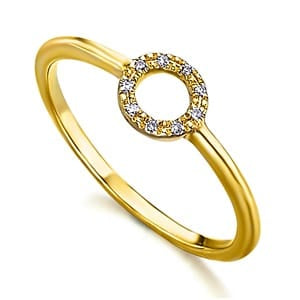 Bague LeCarré | Anello cerchio in oro giallo con diamanti 58 Facettes G3185