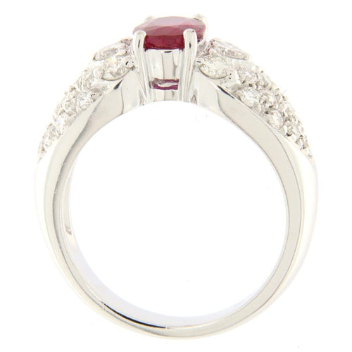 Bague Guidetti - Bague en or blanc diamants et rubis 58 Facettes G3150
