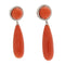 Boucles d'oreilles Guidetti - Boucles d'oreilles pendantes en or blanc, coraux et diamants 58 Facettes G3136