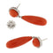 Boucles d'oreilles Guidetti - Boucles d'oreilles pendantes en or blanc, coraux et diamants 58 Facettes G3136