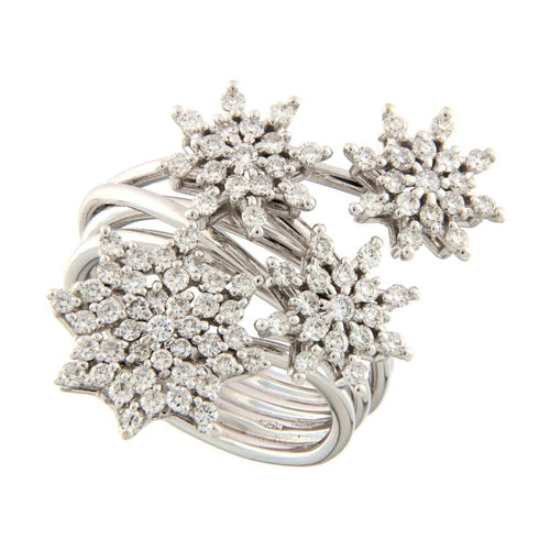Bague 54 Guidetti - Bague en or blanc avec diamants taille brillant 1,22 ct 58 Facettes G3061