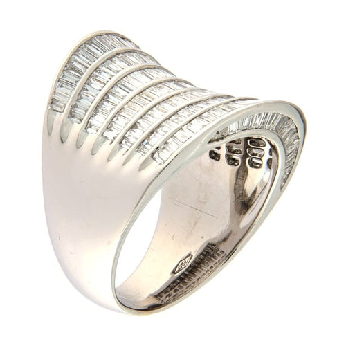 Bague Guidetti - Bague en or blanc avec diamants taille baguette 58 Facettes G3060