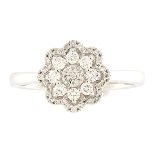 Bague Guidetti - Bague fleur en or blanc diamants taille brillant 58 Facettes G2771