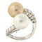 Bague Guidetti - Bague contrarié en or blanc, diamants et perles d'eau douce 58 Facettes G2436