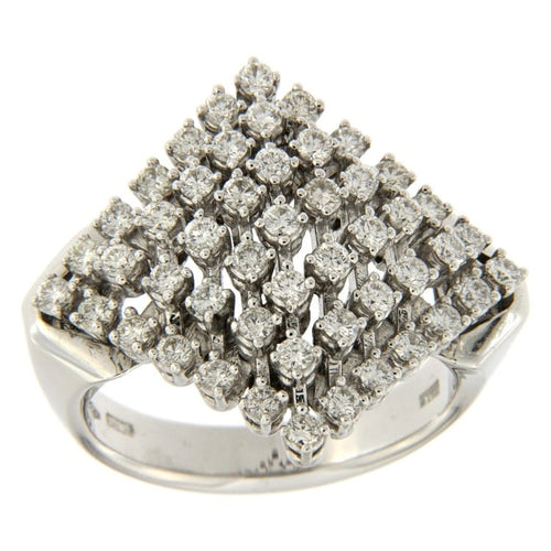 Bague Guidetti - Bague en or blanc à motif losange, diamants taille brillant 58 Facettes G2435