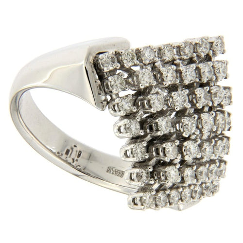 Bague Guidetti - Bague en or blanc à motif losange, diamants taille brillant 58 Facettes G2435