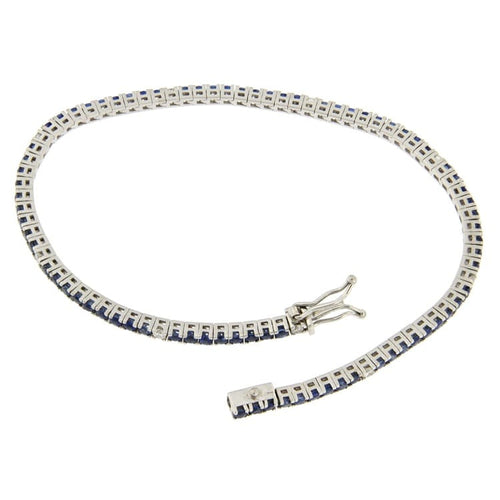 Bracelet Guidetti - Bracelet tennis en or blanc avec saphirs et diamants 58 Facettes G2342