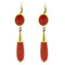 Boucles d'oreilles Guidetti - Boucles d'oreilles pendantes en or jaune et corail 58 Facettes G2254