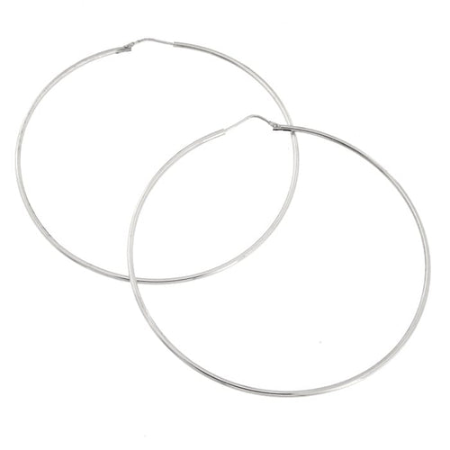 Boucles d'oreilles Guidetti - Boucles d'oreilles créoles en or blanc 58 Facettes G2184