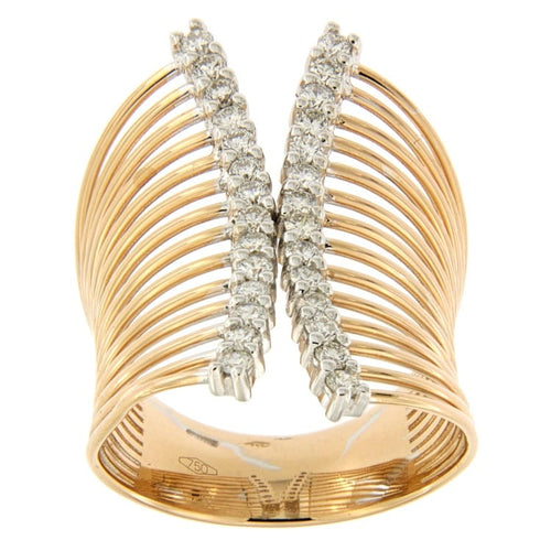 Bague Guidetti - Bague en or rose et blanc avec diamants taille brillant 58 Facettes G2656