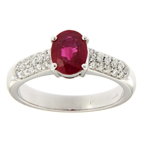 Bague Guidetti - Anello en or blanc rubis et diamants 58 Facettes G2638