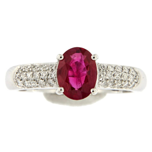 Bague Guidetti - Anello en or blanc rubis et diamants 58 Facettes G2638