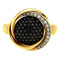 Bague 56 K di Kuore - Bague en or rose avec diamants blancs et noirs 58 Facettes G1348