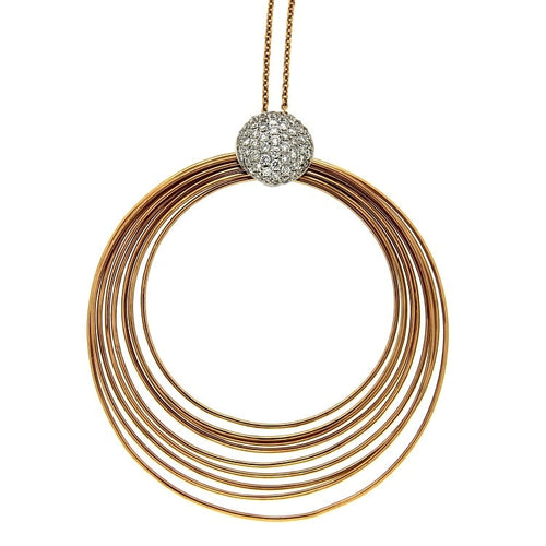 Collier K di Kuore - Collier en or rose et blanc avec diamants 58 Facettes G1345