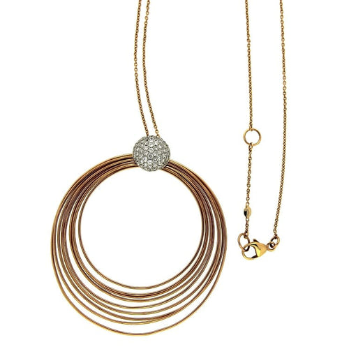 Collier K di Kuore - Collier en or rose et blanc avec diamants 58 Facettes G1345