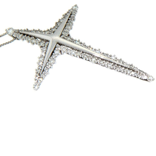 Collier DonnaOro - Collier avec pendentif croix en or blanc et diamants 58 Facettes G199