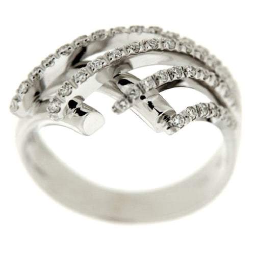 Bague 54 Guidetti - Bague en or blanc avec diamants 58 Facettes G1481