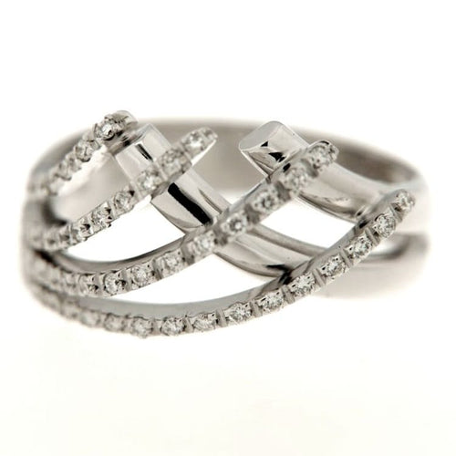 Bague 54 Guidetti - Bague en or blanc avec diamants 58 Facettes G1481