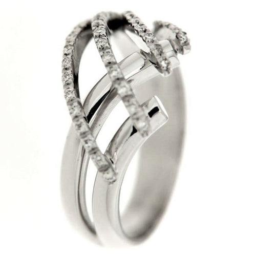 Bague 54 Guidetti - Bague en or blanc avec diamants 58 Facettes G1481