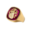 Bague 55.5 Vintage - Bague chevalière en or jaune 18 carats avec rubis synthétique 58 Facettes HJ250158
