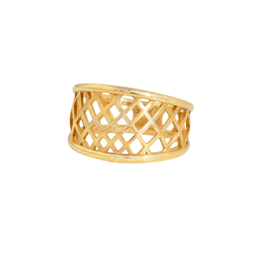 Bague 54.5 Vintage - Bague en or jaune 750 à schéma ajouré 58 Facettes HJ250127