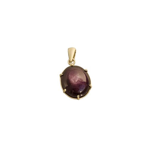 Pendentif Pendentif en or 14K avec saphir étoilé cabochon 58 Facettes 3152