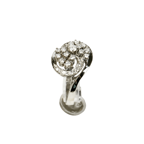 Bague 51.5 Bague - Vintage en or blanc 14 carats et diamants 58 Facettes 2825