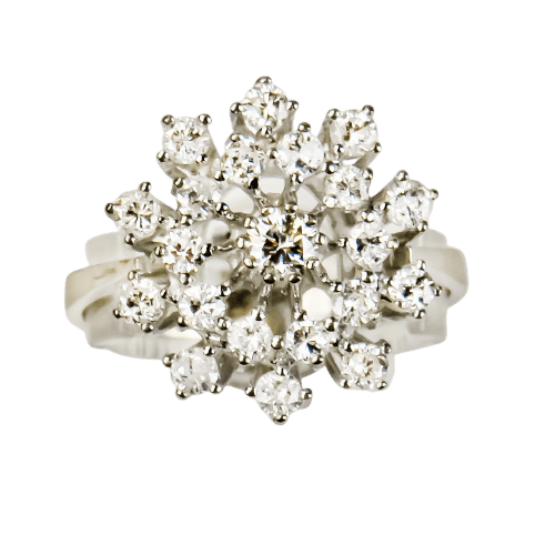 Bague 55 Bague en or blanc 14 carats et diamants - luxe puriste 58 Facettes 2824