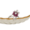 Bague 53 Bague florale en or blanc 18 carats, diamants et rubis 58 Facettes 2786