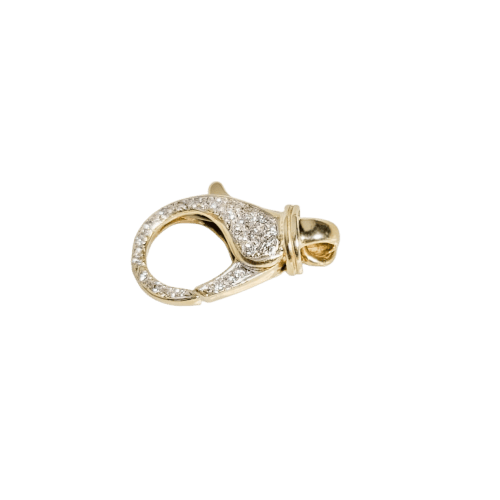 Collier Fermoir de chaîne en or jaune 14 carats et diamants 58 Facettes 2795