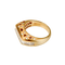 Ring van 750 geelgoud met baguette- en briljantgeslepen diamanten 