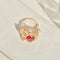 Bague 54.5 Cocktailring vintage - Bague en or jaune 14 carats avec rubis synthétique 58 Facettes 2353