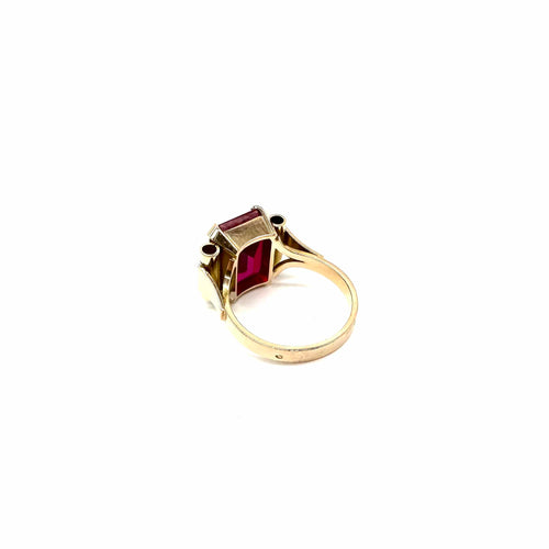 Bague 61 Bague en or jaune et corindon synthétique 58 Facettes Z1351783