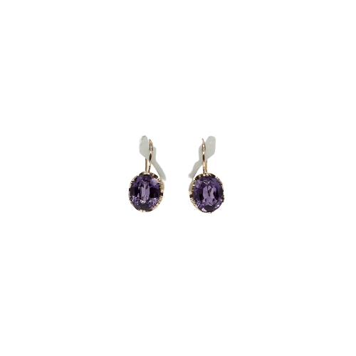 Boucles d'oreilles Boucles d'oreilles - Corindon synthétique en or rose 58 Facettes Z15B51676
