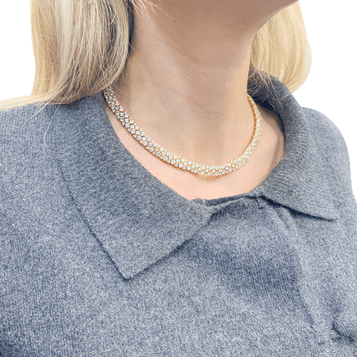 Collier Collier rivière en or jaune 750 et diamants taille brillant 58 Facettes 34168