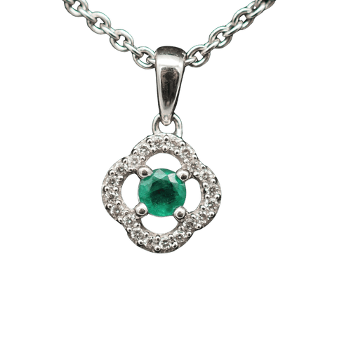 Pendentif pendentif émeraude or blanc diamant 58 Facettes