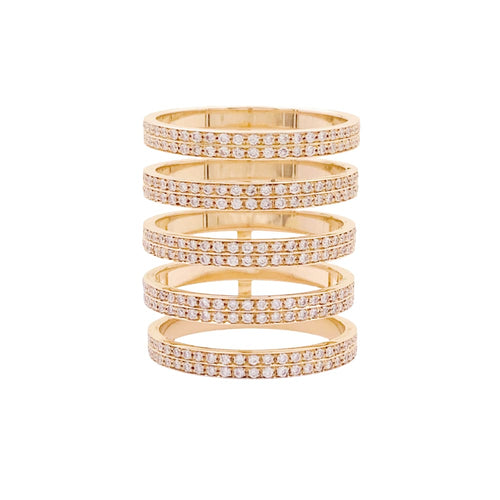 Bague 53 Repossi Berbère - Bague en or rose 750 pavée de diamants 58 Facettes 34863